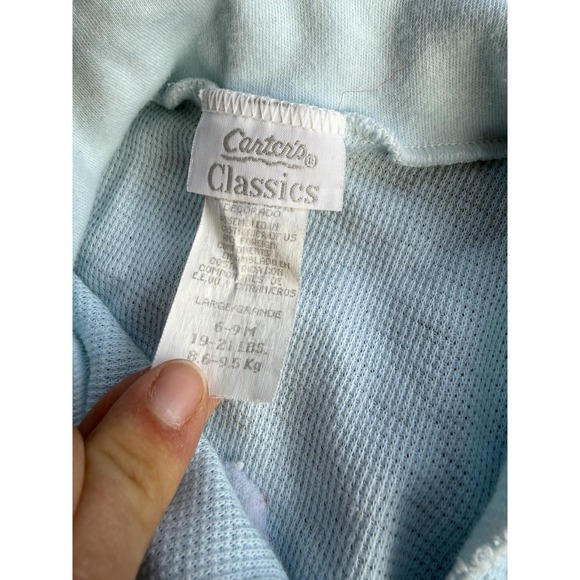 Vintage 70s 80s Carter's Baby Size 3-6 & 6-9 Months Footed Sleeper Pajamas Blue - Picture 6 of 8
